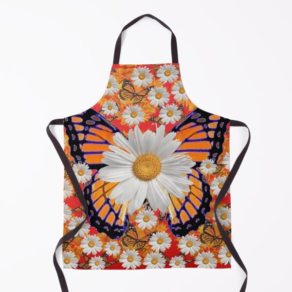 Item preview, BUTTERFLIES WHITE DAISY GARDEN FLOWERS ART designed and sold by sharlesart.