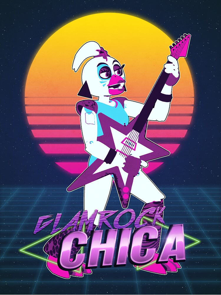 Pegatina Fnaf Security Breach Neon Glamrock Chica De Skunkdude13 Redbubble 0561