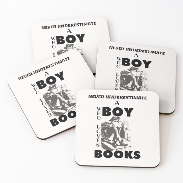 Item preview, NEVER UNDERESTIMATE A BOY WHO LOVES BOOKS designed and sold by Innovational.