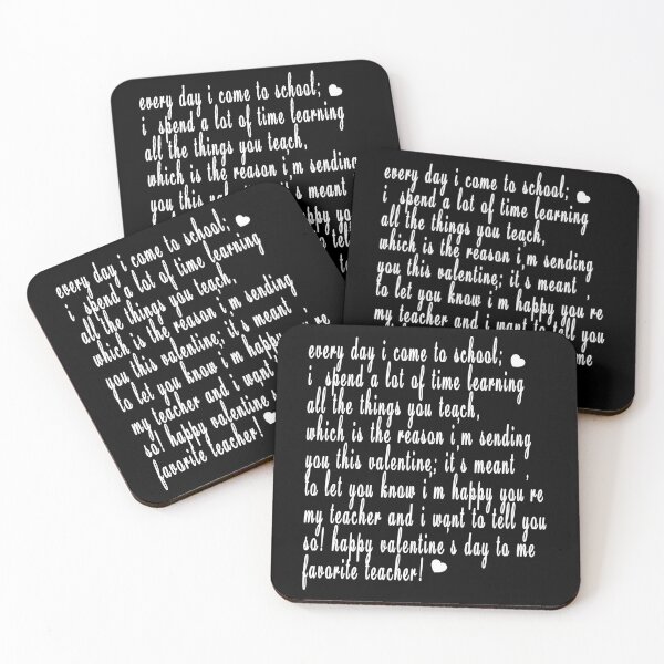 Item preview, every day i come to school; i spend a lot of time learning all the things you teach, which is the reason i’m sending you this valentine; designed and sold by GOLDFAMILYSHOP.