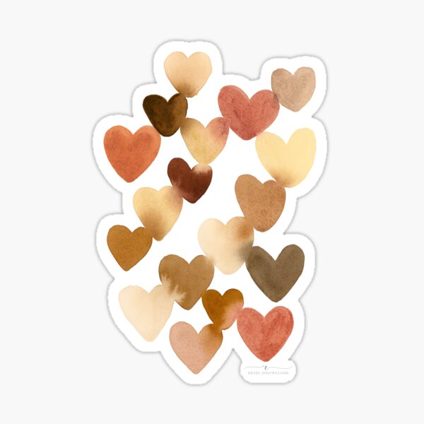 Item preview, Brown blending hearts designed and sold by Rachel Dash-Williams Creative.
