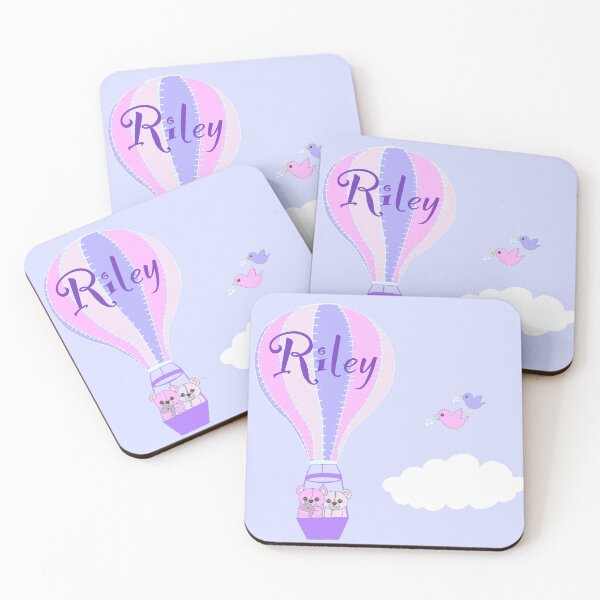 Item preview, Riley name on hot air balloon designed and sold by QuirkyCraftz.