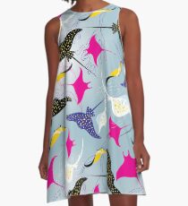 Seamless pattern stingray A-Line Dress