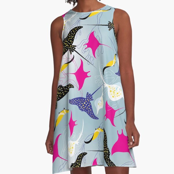 Seamless pattern stingray A-Line Dress