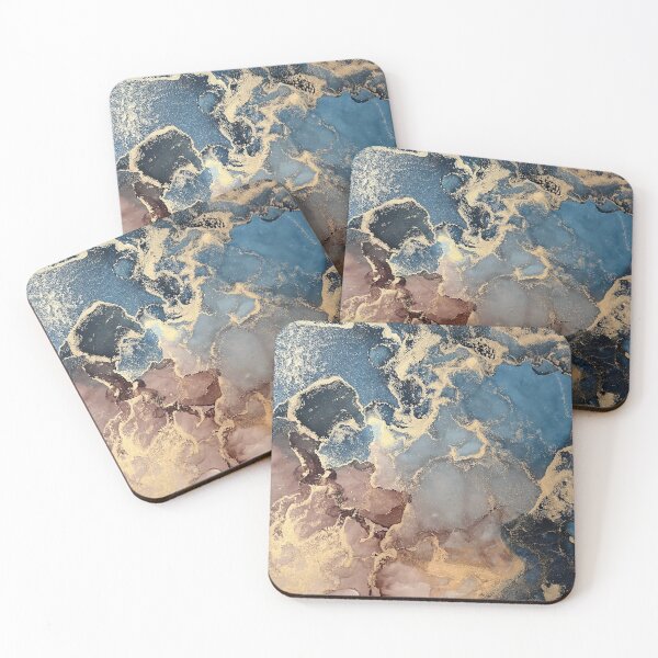 Item preview, Alcohol ink - Blue and Gold  designed and sold by artbylisanadine.