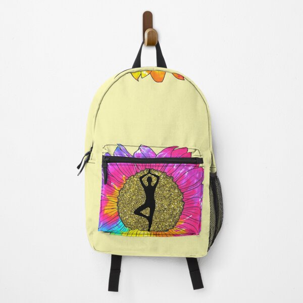 Item preview, All I need is yoga centered yoga pose on a colorful tie dye flower background designed and sold by miriamyk.