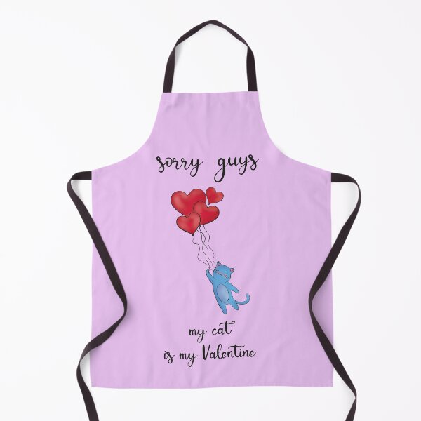 Item preview, Sorry guys my cat is my Valentine, drawing of a blue cat with balloons designed and sold by Martapp.