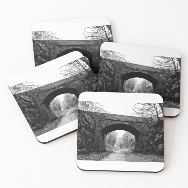 Item preview, Trans Pennine Trail Penistone Winter Art Print Black and White designed and sold by summattodraw.
