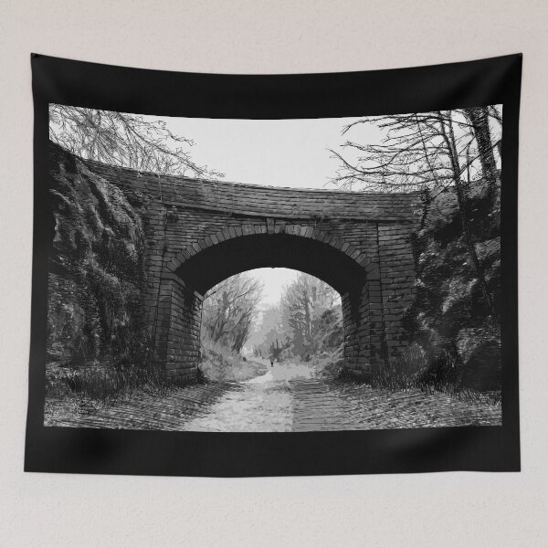 Item preview, Trans Pennine Trail Penistone Winter Art Print Black and White designed and sold by summattodraw.