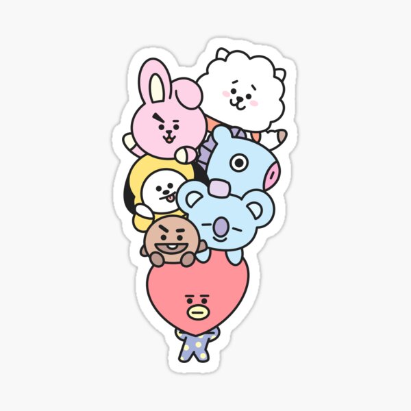 BTS Chibi Dogpile - Bts - Sticker