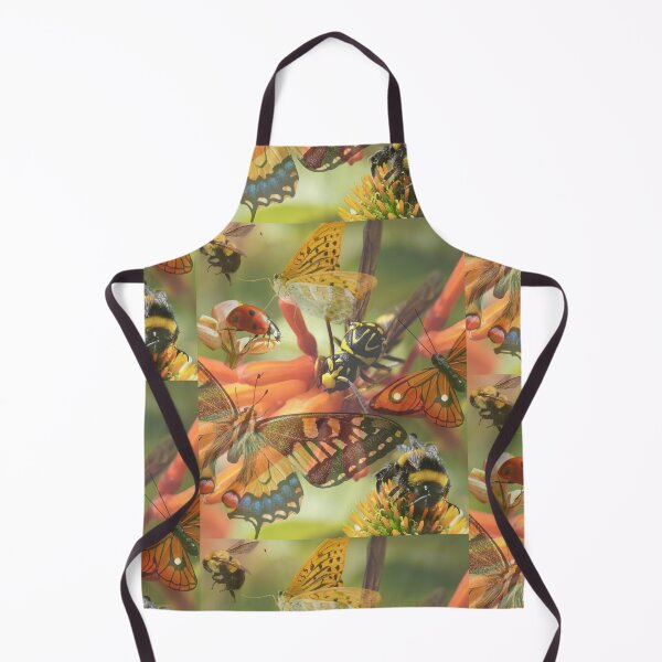 Artikelvorschau, Digitale Fotocollage Bienen und Schmetterlinge, die Blumen bestäuben entworfen und verkauft von EarthArtDesigns.