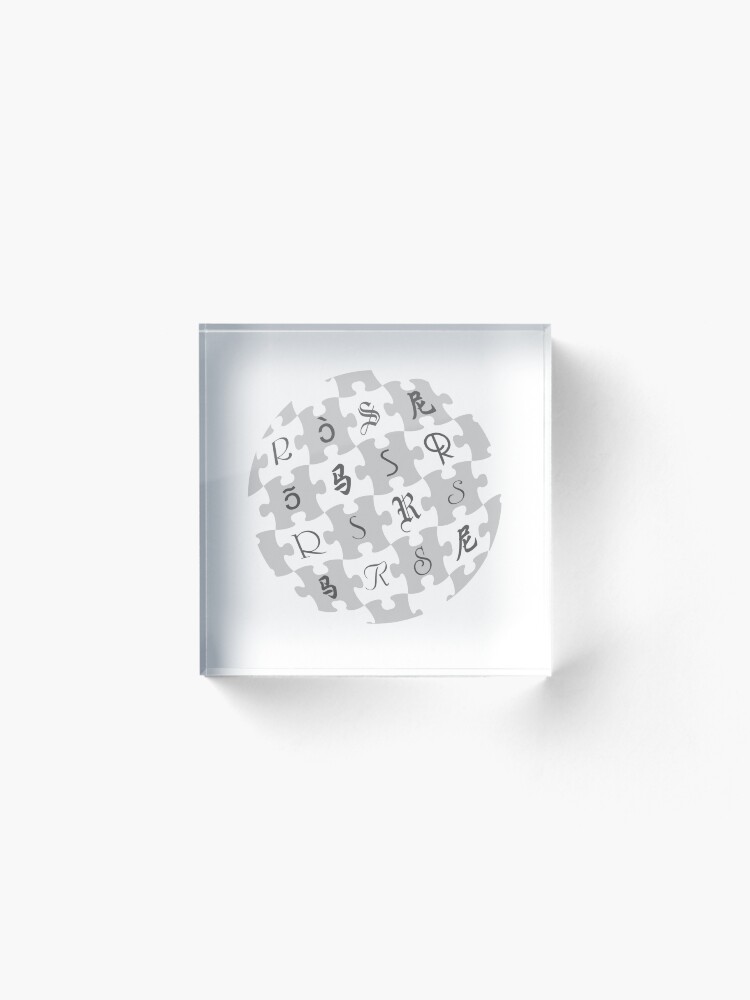 Alternate view of Random Sampling Globe Acrylic Block