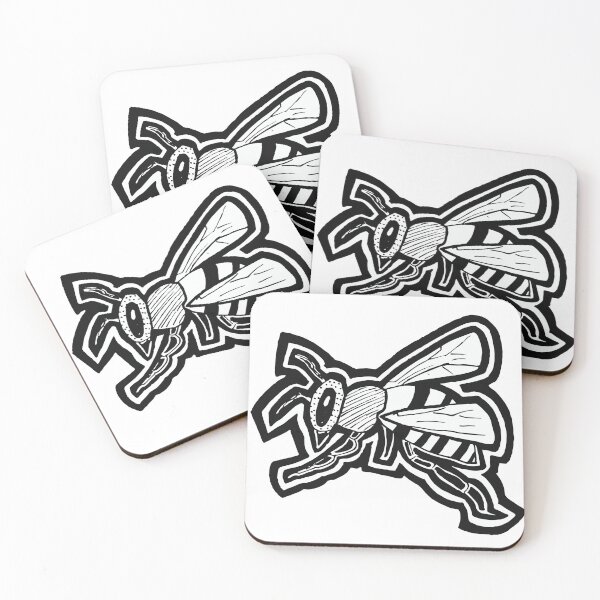 Item preview, Black and White Bee Illustration designed and sold by Annalee Beer.