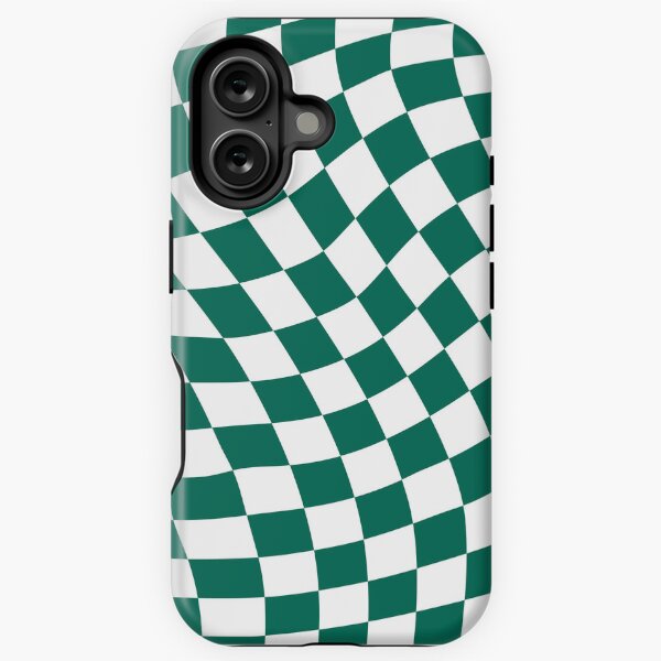Vista previa del artículo con la obra «Tablero de ajedrez de remolino verde y blanco», diseñado y vendido por thelustrous.