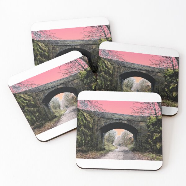 Item preview, Trans Pennine Trail Penistone Winter Pink Sunset Art Print  designed and sold by summattodraw.