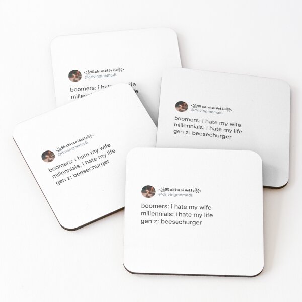 Item preview, Funny Twitter Quote “boomers: i hate my wife  millennials: i hate my life  gen z: beesechurger” designed and sold by EvaGracesArt.