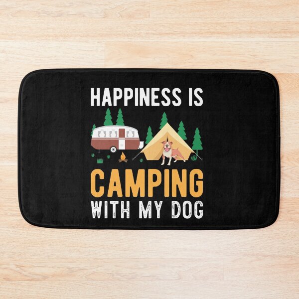 Item preview, Happiness is camping with my dog designed and sold by Englishmistress.