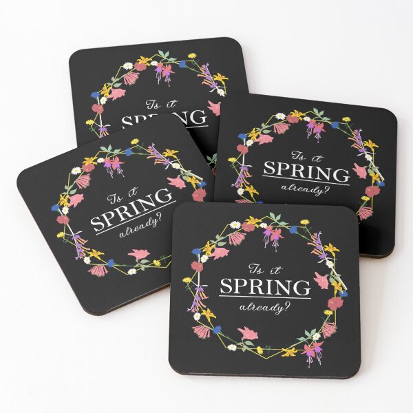 Item preview, Spring lovers waiting, with hexagon, flowers and black background designed and sold by CiniArt.