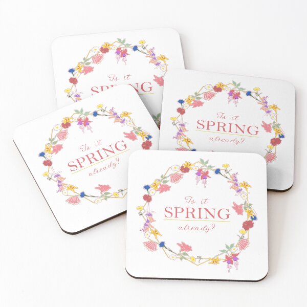Item preview, Spring lovers waiting, with hexagon, flowers and white background designed and sold by CiniArt.