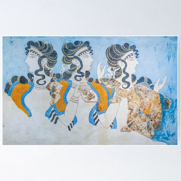 Item preview, Minoan 'Ladies in Blue' Fresco from Heraklion Crete  designed and sold by allincrete.