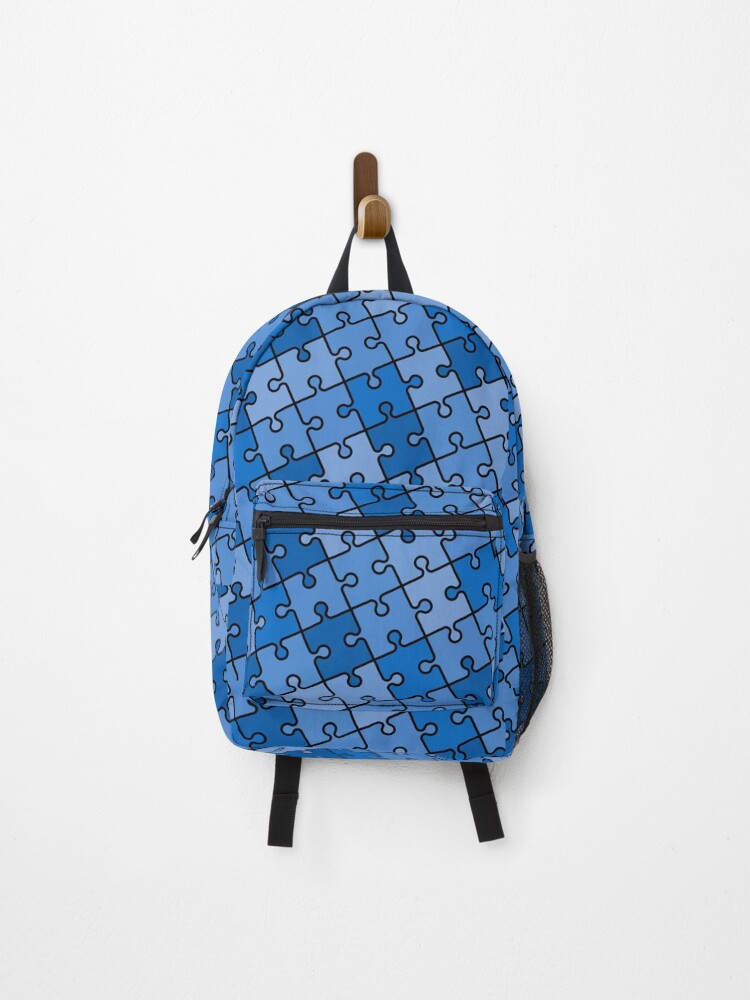 Thumbnail 1 of 3, Backpack, Mosaic Pattern In Shades Of Blue, designed and sold by MacPattern.