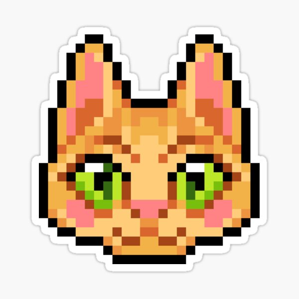 "Pixel Orange Tabby" Sticker by theCatghost Redbubble