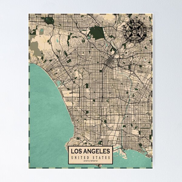 Item preview, Mapa de la ciudad de Los Ángeles de los Estados Unidos - Vintage designed and sold by deMAP.