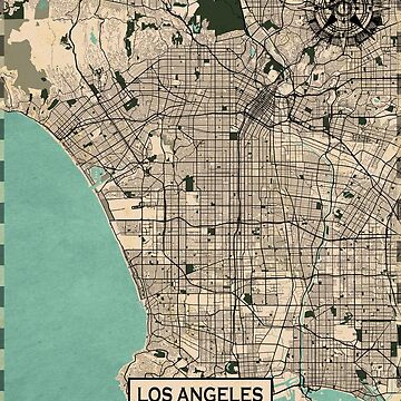 Los Angeles City Map of the United States - Vintage | Poster