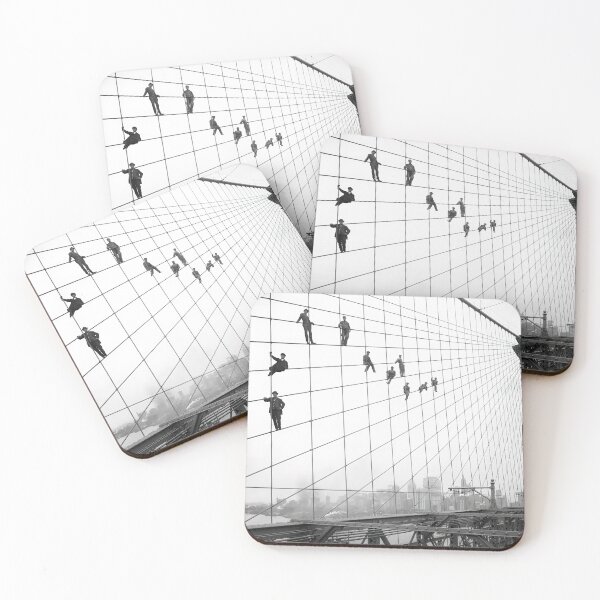 Item preview, Brooklyn Bridge Painters, Black and White Vintage Art designed and sold by modernretro.