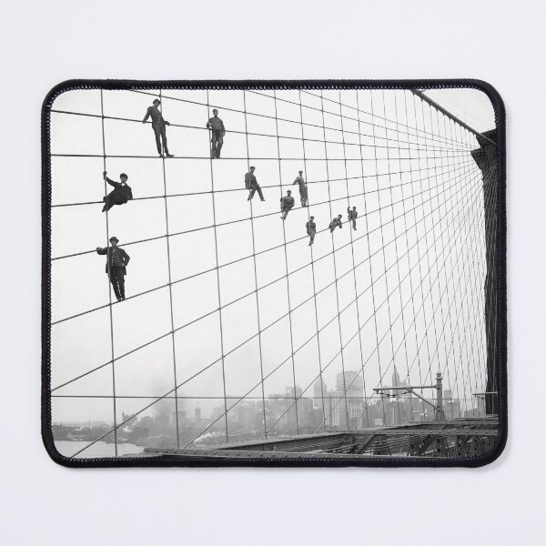 Item preview, Brooklyn Bridge Painters, Black and White Vintage Art designed and sold by modernretro.