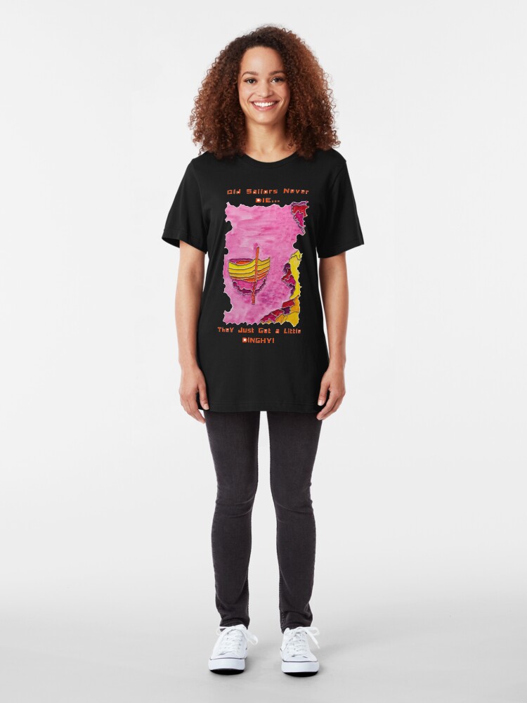 Alternate view of CUTE SAILING DINGHY NAUTICAL Slim Fit T-Shirt