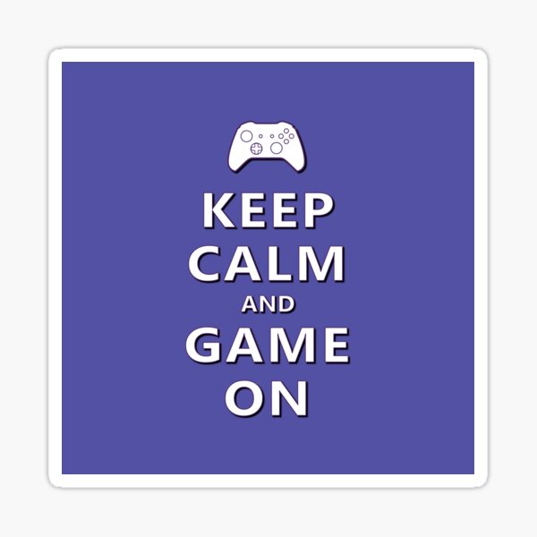 Keep Calm and Game On (Indigo) Sticker