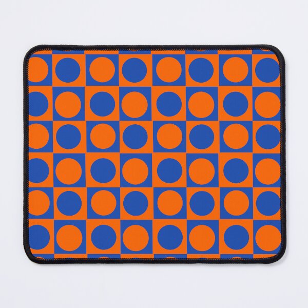 Item preview, Orange and blue retro circle and square print designed and sold by DemonicGloom.