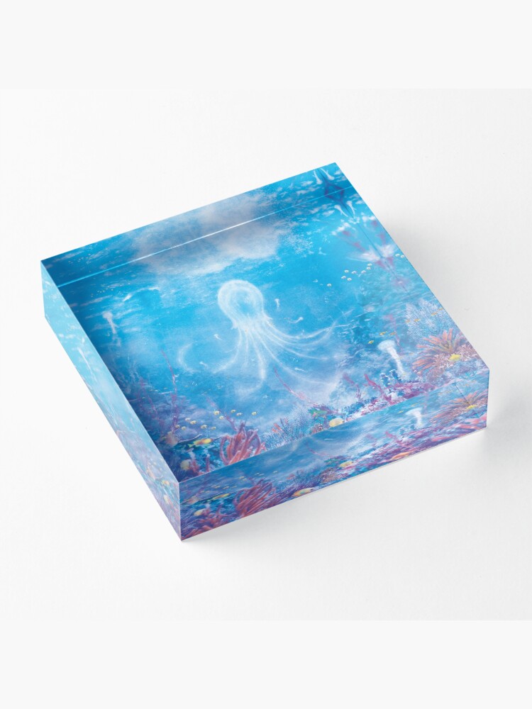 Alternate view of Jellyfish Sea Acrylic Block
