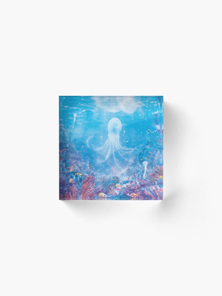Alternate view of Jellyfish Sea Acrylic Block