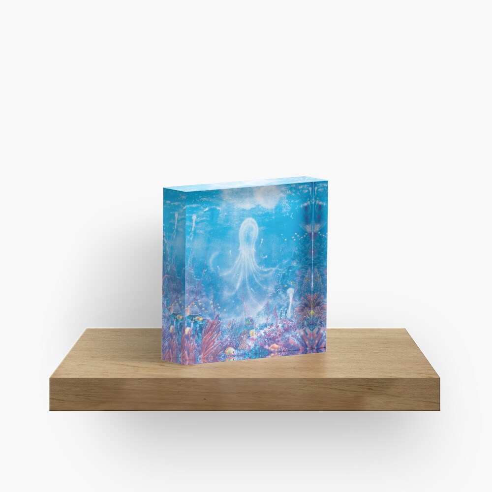 Jellyfish Sea Acrylic Block