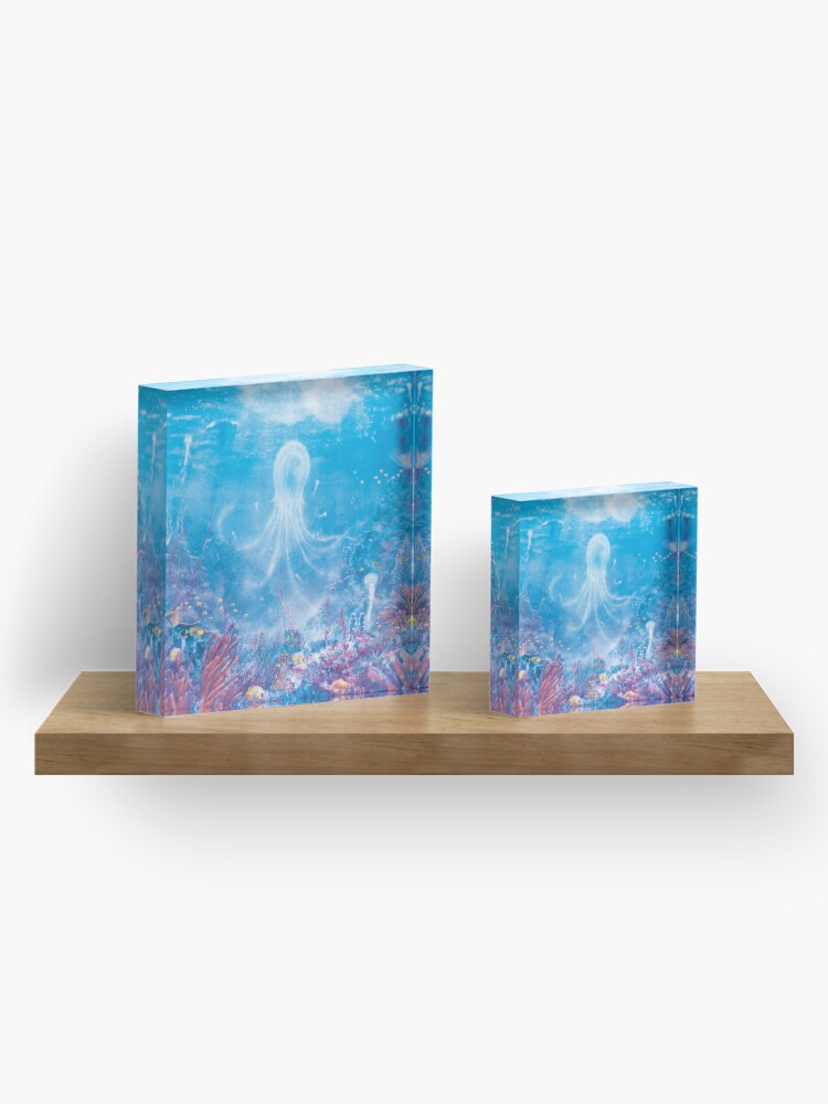 Alternate view of Jellyfish Sea Acrylic Block