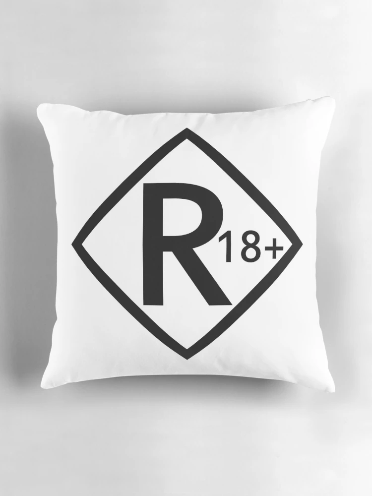 Thumbnail 3 of 4, Pillow, Letter R = R18+ designed and sold by SmartTees.