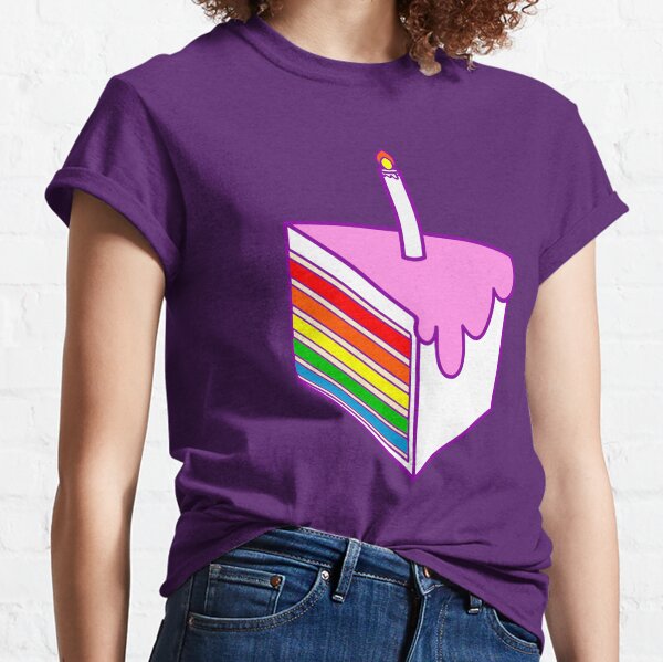 happy birthday rainbow cake Classic T-Shirt