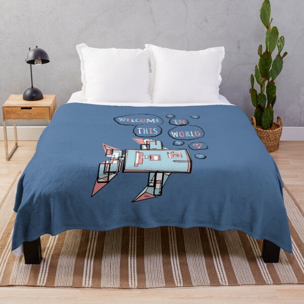 Item preview, Angled fish pastel welcome in this world (blue/grey background) designed and sold by MentaLee.
