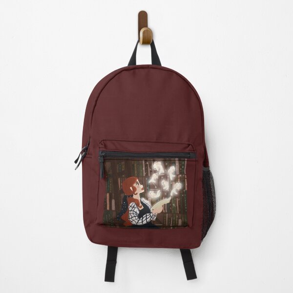 Item preview, Cute girl on a library with mistic animals from a book in autumn designed and sold by sofs-freitas.