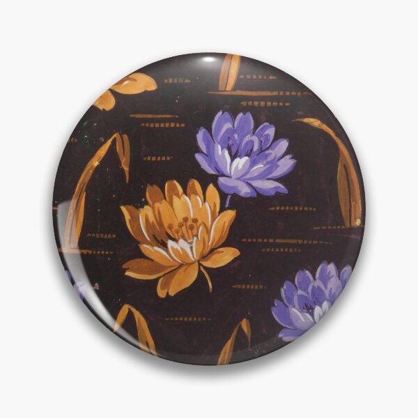 Item preview, Violet and Gold Blossoms on Water designed and sold by CatbellyDesigns.