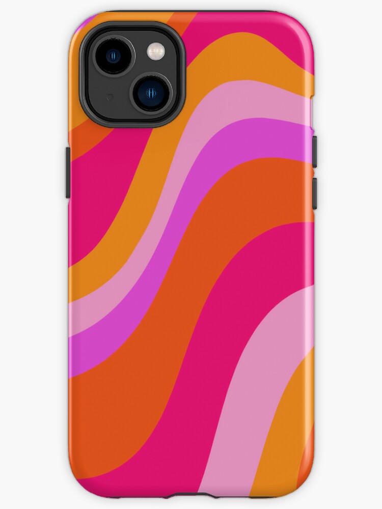 Retro Waves Abstract Pattern Pink Magenta Orange iPhone Case for Sale by  kierkegaard