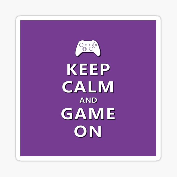 Keep Calm and Game On (Violet) Sticker