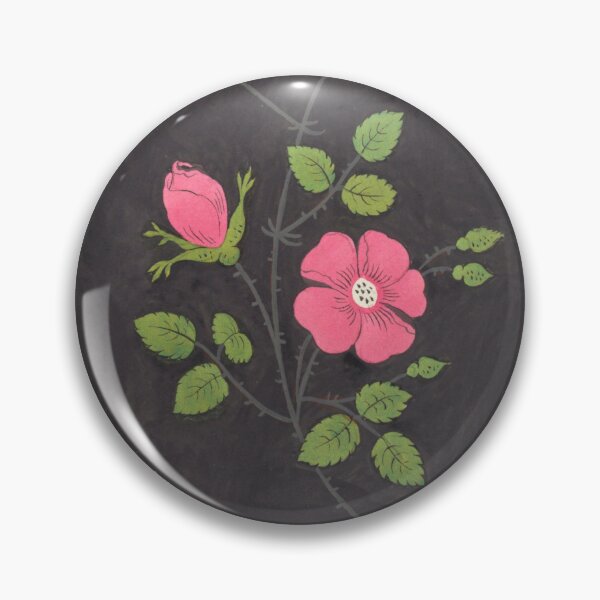 Aperçu de l'œuvre Rose rose sauvage sur noir créée et vendue par CatbellyDesigns.