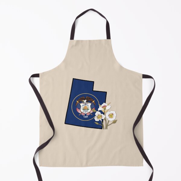 Item preview, State of Utah Flag with State Flower Mesa Lily (Tan) designed and sold by Gsallicat.