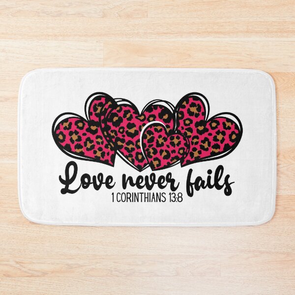 Item preview, Love Never Fails Leopard Print Hearts - 1 Corinthians 13:8 designed and sold by ChelleCreate.