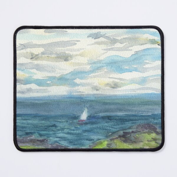 Item preview, Sailboat at sea across the headland designed and sold by LymphomaLass.