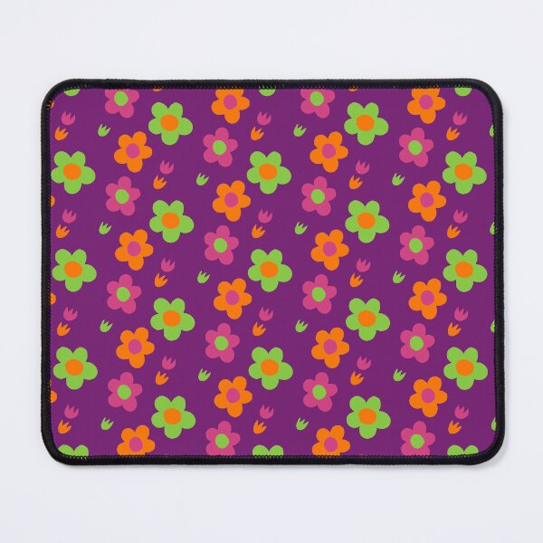 Item preview, Multicolor pink green and orange flower power purple print designed and sold by DemonicGloom.