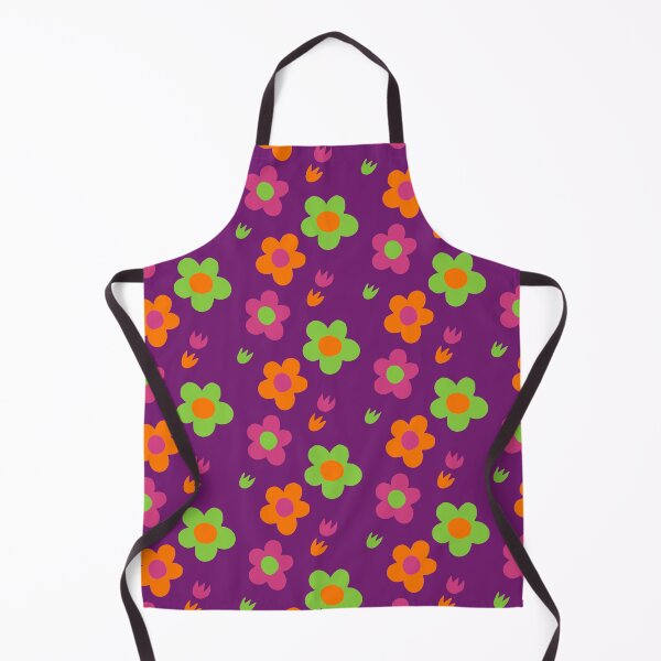 Item preview, Multicolor pink green and orange flower power purple print designed and sold by DemonicGloom.